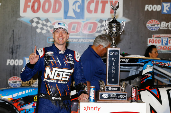 NASCAR XFINITY Series
Food City 300
Bristol Motor Speedway, Bristol, TN USA
Friday 18 August 2017
Kyle Busch, NOS Rowdy Toyota Camry, celebrates in victory lane.
World Copyright: John K Harrelson
LAT Images NASCAR XFINITY Series
Food City 300
Bristol Motor Speedway, Bristol, TN USA
Friday 18 August 2017
Kyle Busch, NOS Rowdy Toyota Camry, celebrates in victory lane.
World Copyright: John K Harrelson
LAT Images