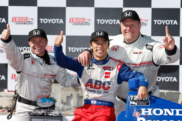19-21 April, 2013, Long Beach, California, USA
Winner Takuma Sato with Roger Griffiths and Paul Metzger of HPD
© 2013, Michael L. Levitt
LAT Photo USA. 19-21 April, 2013, Long Beach, California, USA
Winner Takuma Sato with Roger Griffiths and Paul Metzger of HPD
© 2013, Michael L. Levitt
LAT Photo USA.
