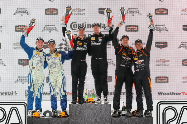 IMSA Continental Tire SportsCar Challenge
Road America 120
Road America, Elkhart Lake, WI USA
Saturday 5 August 2017
27, Mazda, Mazda MX-5, ST, Britt Casey Jr, Tom Long, 25, Mazda, Mazda MX-5, ST, Chad McCumbee, Stevan McAleer, 56, Porsche, Porsche Cayman, ST, Jeff Mosing, Eric Foss, podium
World Copyright: Michael L. Levitt
LAT Images IMSA Continental Tire SportsCar Challenge
Road America 120
Road America, Elkhart Lake, WI USA
Saturday 5 August 2017
27, Mazda, Mazda MX-5, ST, Britt Casey Jr, Tom Long, 25, Mazda, Mazda MX-5, ST, Chad McCumbee, Stevan McAleer, 56, Porsche, Porsche Cayman, ST, Jeff Mosing, Eric Foss, podium
World Copyright: Michael L. Levitt
LAT Images