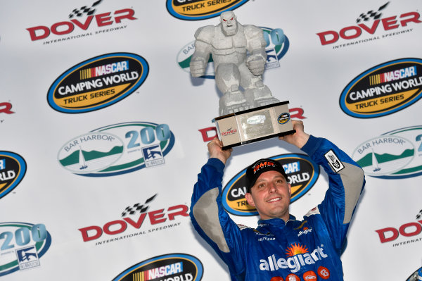 NASCAR Camping World Truck Series
Bar Harbor 200
Dover International Speedway, Dover, DE USA
Friday 2 June 2017
Johnny Sauter, Allegiant Airlines Chevrolet Silverado celebrates his win in Victory Lane
World Copyright: Nigel Kinrade
LAT Images
ref: Digital Image 17DOV1nk06925 NASCAR Camping World Truck Series
Bar Harbor 200
Dover International Speedway, Dover, DE USA
Friday 2 June 2017
Johnny Sauter, Allegiant Airlines Chevrolet Silverado celebrates his win in Victory Lane
World Copyright: Nigel Kinrade
LAT Images
ref: Digital Image 17DOV1nk06925