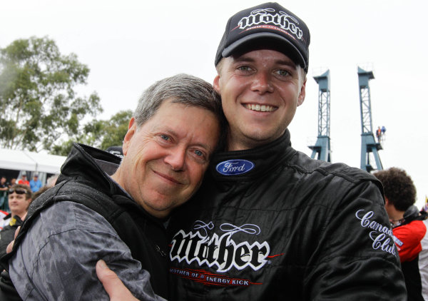 Homebush Street Circuit, Sydney, New South Wales.
4th - 5th December 2010.
Jonathon Webb of Dick Johnson Racing with his farther Steve Webb after winning an action packed race 1of the Sydney Telstra 500 Grand Finale.
World Copyright: Mark Horsburgh/LAT Photographic
ref: Digital Image 19-Webb-EV14-10-01127A Homebush Street Circuit, Sydney, New South Wales.
4th - 5th December 2010.
Jonathon Webb of Dick Johnson Racing with his farther Steve Webb after winning an action packed race 1of the Sydney Telstra 500 Grand Finale.
World Copyright: Mark Horsburgh/LAT Photographic
ref: Digital Image 19-Webb-EV14-10-01127A