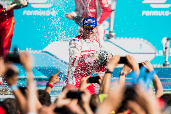 2016/2017 FIA Formula E Championship.
Round 7 - Berlin ePrix, Tempelhof Airport, Berlin, Germany.
Saturday 10 June 2017.
Felix Rosenqvist (SWE), Mahindra Racing, Spark-Mahindra, Mahindra M3ELECTRO, sprays the champagne on the podium.
Photo: Zak Mauger/LAT/Formula E
ref: Digital Image _54I7700 2016/2017 FIA Formula E Championship.
Round 7 - Berlin ePrix, Tempelhof Airport, Berlin, Germany.
Saturday 10 June 2017.
Felix Rosenqvist (SWE), Mahindra Racing, Spark-Mahindra, Mahindra M3ELECTRO, sprays the champagne on the podium.
Photo: Zak Mauger/LAT/Formula E
ref: Digital Image _54I7700