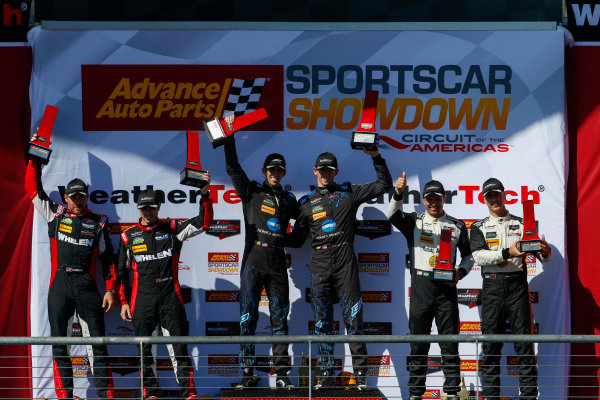 IMSA WeatherTech SportsCar Championship
Advance Auto Parts SportsCar Showdown
Circuit of The Americas, Austin, TX USA
Saturday 6 May 2017
IMSA WeatherTech Advance Auto Parts SportsCar Showdown, Prototype Podium, 10, Cadillac DPi, P, Ricky Taylor, Jordan Taylor, 31, Dane Cameron, Eric Curran, 5, Joao Barbosa, Christian Fittipaldi
World Copyright: Jake Galstad
LAT Images
ref: Digital Image galstad-COTA-0417-50194