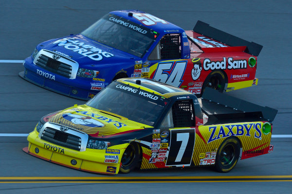 October 18-19, 2013, Talladega, Alabama USA
John Wes Townley and Darrell Wallace Jr trucks
© 2013, Brian Czobat
LAT Photo USA

