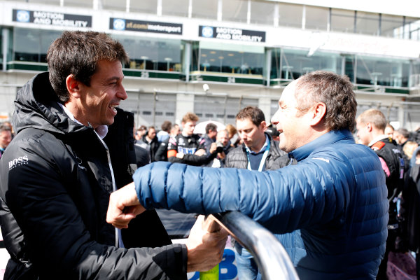 2017 DTM Round 7 
Nürburgring, Germany 
Saturday 9 September 2017.
Toto Wolff, Executive Director, Mercedes AMG and Gerhard Berger, ITR Chairman 
World Copyright: Alexander Trienitz/LAT Images
ref: Digital Image 2017-DTM-Nrbg-AT1-1210