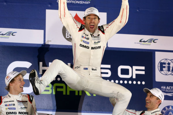 2015 FIA World Endurance Championship,
Bahrain International Circuit, Bahrain.
19th - 21st November 2015.
Timo Bernhard / Mark Webber / Brendon Hartley Porsche Team Porsche 919 Hybrid.
World Copyright: Jakob Ebrey / LAT Photographic. 2015 FIA World Endurance Championship,
Bahrain International Circuit, Bahrain.
19th - 21st November 2015.
Timo Bernhard / Mark Webber / Brendon Hartley Porsche Team Porsche 919 Hybrid.
World Copyright: Jakob Ebrey / LAT Photographic.