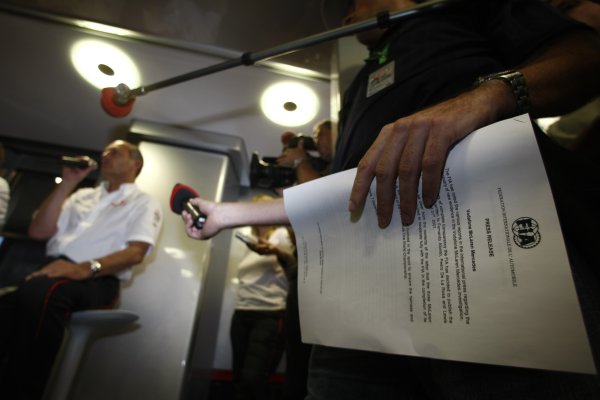 2007 Italian Grand Prix - Saturday Qualifying
Autodromo di Monza, Monza, Italy.
8th September 2007.
Ron Dennis, Team Principal, McLaren Mercedes, answers the media's questions. Portrait. Media.
World Copyright: Steven Tee/LAT Photographic
ref: Digital Image _77A0394 2007 Italian Grand Prix - Saturday Qualifying
Autodromo di Monza, Monza, Italy.
8th September 2007.
Ron Dennis, Team Principal, McLaren Mercedes, answers the media's questions. Portrait. Media.
World Copyright: Steven Tee/LAT Photographic
ref: Digital Image _77A0394