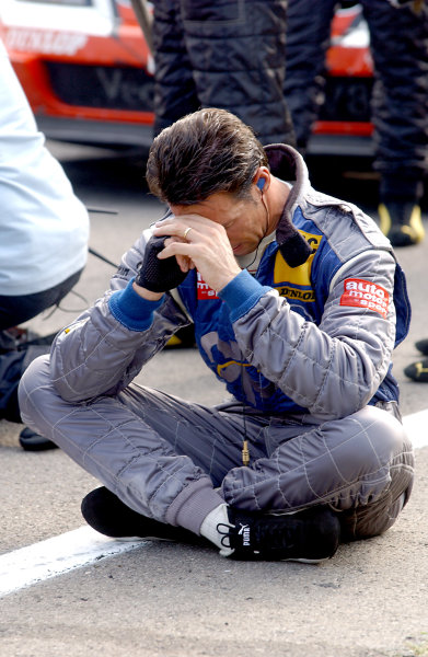 2004 DTM Championship
Zandvoort, Netherlands. 4th - 5th September.
Manuel Reuter (OPC Holzer Opel Vectra GTS) ponders the possible consequences of Peter Dumbreck's accident as the paddock waits for news of his condition. Portrait.
World Copyright: Andre Irlmeier/LAT Photographic
ref: Digital Image Only 2004 DTM Championship
Zandvoort, Netherlands. 4th - 5th September.
Manuel Reuter (OPC Holzer Opel Vectra GTS) ponders the possible consequences of Peter Dumbreck's accident as the paddock waits for news of his condition. Portrait.
World Copyright: Andre Irlmeier/LAT Photographic
ref: Digital Image Only