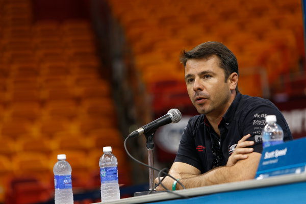 Miami e-Prix 2015.
Friday Press Conferences.
Oriol Servia - Director of Racing for Dragon Racing.
FIA Formula E World Championship.
Miami, Florida, USA.
Friday 13 March 2015.
Copyright: Adam Warner / LAT / FE
ref: Digital Image _L5R3031 Miami e-Prix 2015.
Friday Press Conferences.
Oriol Servia - Director of Racing for Dragon Racing.
FIA Formula E World Championship.
Miami, Florida, USA.
Friday 13 March 2015.
Copyright: Adam Warner / LAT / FE
ref: Digital Image _L5R3031