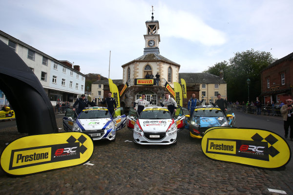 2017 Prestone MSA British Rally Championship,
Pirelli International Rally, Carlisle. 29th - 30th April 2017.
Junior Podium (l-r) Meirion Evans / Jonathan Jackson Peugeot 208 R2, William Creighton / Liam Regan Peugeot 208 R2, Callum Devine / Keith Moriarty Ford Fiesta.
World Copyright: JEP / LAT Images. 2017 Prestone MSA British Rally Championship,
Pirelli International Rally, Carlisle. 29th - 30th April 2017.
Junior Podium (l-r) Meirion Evans / Jonathan Jackson Peugeot 208 R2, William Creighton / Liam Regan Peugeot 208 R2, Callum Devine / Keith Moriarty Ford Fiesta.
World Copyright: JEP / LAT Images.