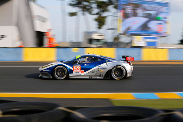 2014 Le Mans 24 Hours.
Circuit de la Sarthe, Le Mans, France.
Wednesday 11 June 2014.
 Johnny Mowlem/Mark Patterson/Archie Hamilton, Ram Racing, No.53 Ferrari 458 Italia. 
World Copyright: Adam Warner/LAT Photographic.
ref: Digital Image _L5R0586