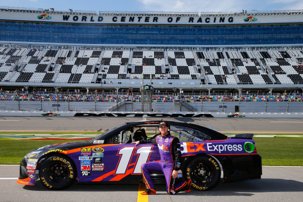 13-21 February, 2016, Daytona Beach, Florida USA
Denny Hamlin, driver of the #11 FedEx Express Toyota, poses with his car after qualifying for the NASCAR Sprint Cup Series Daytona 500 at Daytona International Speedway on February 14, 2016 in Daytona Beach, Florida.
LAT Photo USA via NASCAR via Getty Images 13-21 February, 2016, Daytona Beach, Florida USA
Denny Hamlin, driver of the #11 FedEx Express Toyota, poses with his car after qualifying for the NASCAR Sprint Cup Series Daytona 500 at Daytona International Speedway on February 14, 2016 in Daytona Beach, Florida.
LAT Photo USA via NASCAR via Getty Images