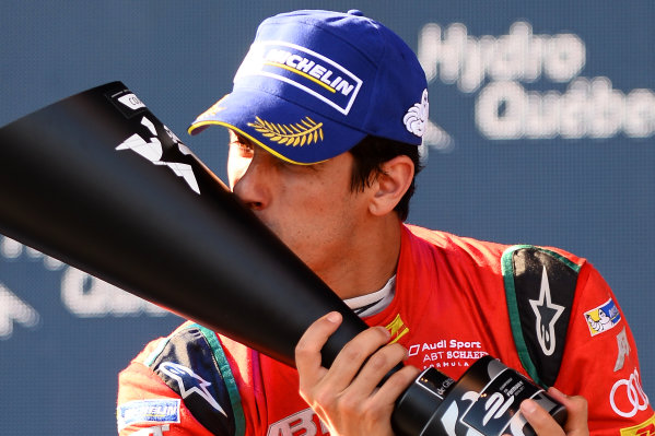 2016/2017 FIA Formula E Championship.
Round 12 - Montreal ePrix, Canada
Sunday 30 July 2017.
Lucas Di Grassi (BRA), ABT Schaeffler Audi Sport, Spark-Abt Sportsline, ABT Schaeffler FE02, celebrates on the podium.
Photo: Patrik Lundin/LAT/Formula E
ref: Digital Image PL2_1469 copy 2016/2017 FIA Formula E Championship.
Round 12 - Montreal ePrix, Canada
Sunday 30 July 2017.
Lucas Di Grassi (BRA), ABT Schaeffler Audi Sport, Spark-Abt Sportsline, ABT Schaeffler FE02, celebrates on the podium.
Photo: Patrik Lundin/LAT/Formula E
ref: Digital Image PL2_1469 copy