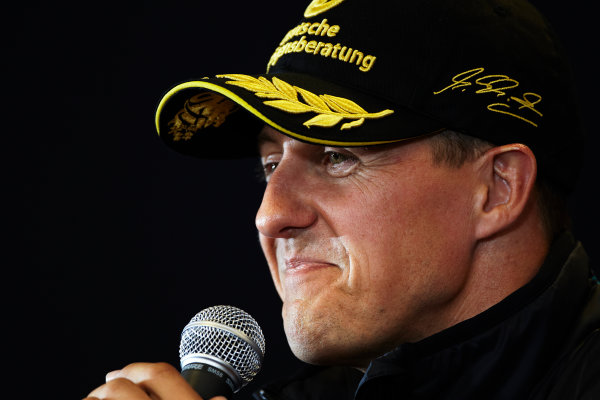 Spa-Francorchamps, Spa, Belgium
25th August 2011.
Michael Schumacher, Mercedes GP W02, in the Thursday press conference. Portrait. Press Conferences. 
World Copyright: Steve Etherington/LAT Photographic
ref: Digital Image SNE29537