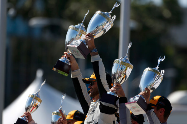 2017 IMSA WeatherTech SportsCar Championship
BUBBA burger Sports Car Grand Prix at Long Beach
Streets of Long Beach, CA USA
Saturday 8 April 2017
50, Mercedes, Mercedes AMG GT3, GTD, Gunnar Jeannette, Cooper MacNeil celebrate on the podium
World Copyright: Phillip Abbott/LAT Images
ref: Digital Image lat_abbott_lbgp_0417_6347 2017 IMSA WeatherTech SportsCar Championship
BUBBA burger Sports Car Grand Prix at Long Beach
Streets of Long Beach, CA USA
Saturday 8 April 2017
50, Mercedes, Mercedes AMG GT3, GTD, Gunnar Jeannette, Cooper MacNeil celebrate on the podium
World Copyright: Phillip Abbott/LAT Images
ref: Digital Image lat_abbott_lbgp_0417_6347
