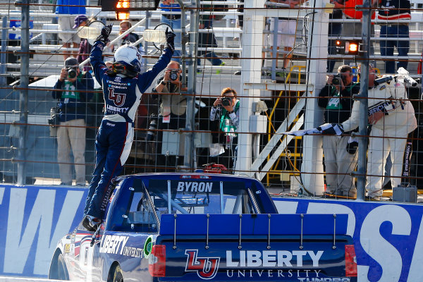 23-24 September, 2016, Loudon, New Hampshire USA
William Byron celebrates his win
?2016, Russell LaBounty
LAT Photo USA

