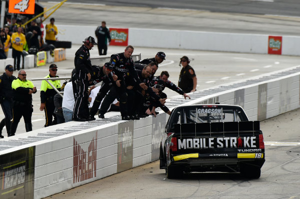 NASCAR Camping World Truck Series 
Texas Roadhouse 200
Martinsville Speedway, Martinsville VA USA
Saturday 28 October 2017
Noah Gragson, Switch Toyota Tundra celebrates the win
World Copyright: Scott R LePage
LAT Images
ref: Digital Image lepage-171028-mart-4174