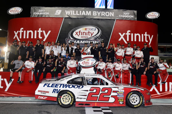 NASCAR XFINITY Series
Ford EcoBoost 300
Homestead-Miami Speedway, Homestead, FL USA
Saturday 18 November 2017
Team Penske celebrate winning the 2017 NASCAR Xfinity Series Owners Championship
World Copyright: Nigel Kinrade
LAT Images NASCAR XFINITY Series
Ford EcoBoost 300
Homestead-Miami Speedway, Homestead, FL USA
Saturday 18 November 2017
Team Penske celebrate winning the 2017 NASCAR Xfinity Series Owners Championship
World Copyright: Nigel Kinrade
LAT Images