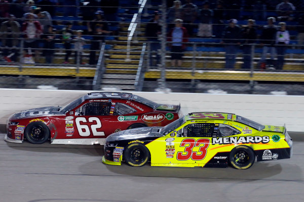 NASCAR XFINITY Series
American Ethanol E15 250 presented by Enogen
Iowa Speedway, Newton, IA USA
Saturday 24 June 2017
Brendan Gaughan, American Ethanol / Kum & Go Chevrolet Camaro and Brandon Jones, Jeld-Wen/Menards Chevrolet Camaro
World Copyright: Russell LaBounty
LAT Images