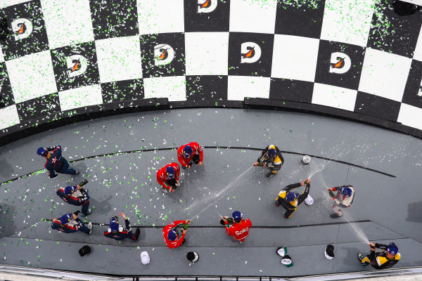 P2 Champagne Celebration, #18 DragonSpeed ORECA LMP2, LMP2: Roberto Gonzalez, Pastor Maldonado, Sebastian Saavedra, Ryan Cullen, #38 Performance Tech Motorsports ORECA LMP2, LMP2: Kyle Masson, Kris Wright, Cameron Cassels, Robert Masson, #81 DragonSpeed ORECA LMP2, LMP2: Henrik Hedman, Ben Hanley, Nicolas Lapierre, James Allen P2 Champagne Celebration, #18 DragonSpeed ORECA LMP2, LMP2: Roberto Gonzalez, Pastor Maldonado, Sebastian Saavedra, Ryan Cullen, #38 Performance Tech Motorsports ORECA LMP2, LMP2: Kyle Masson, Kris Wright, Cameron Cassels, Robert Masson, #81 DragonSpeed ORECA LMP2, LMP2: Henrik Hedman, Ben Hanley, Nicolas Lapierre, James Allen