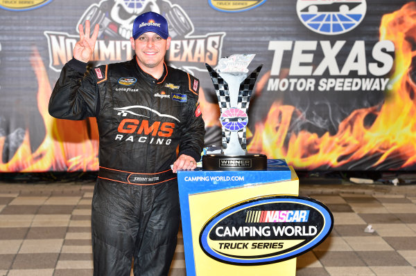 3-4 November, 2016, Fort Worth, Texas USA
Johnny Sauter (21) celebrates after winning at Texas.
©2016, John Harrelson / LAT Photo USA 3-4 November, 2016, Fort Worth, Texas USA
Johnny Sauter (21) celebrates after winning at Texas.
©2016, John Harrelson / LAT Photo USA