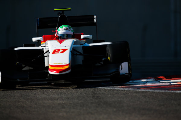 2017 GP3 Series Test 5.
Yas Marina Circuit, Abu Dhabi, United Arab Emirates.
Thursday 30 November 2017.
Leonardo Pulcini (ITA, Campos Racing). 
Photo: Joe Portlock/GP3 Series Media Service.
ref: Digital Image _L5R2421