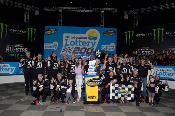 NASCAR Camping World Truck Series
North Carolina Education Lottery 200
Charlotte Motor Speedway, Concord, NC USA
Friday 19 May 2017
Kyle Busch, Cessna Toyota Tundra celebrates his win in Victory Lane
World Copyright: Nigel Kinrade
LAT Images
ref: Digital Image 17CLT1nk04932