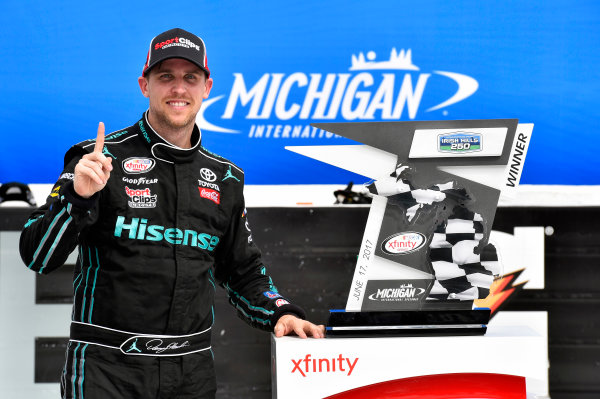 NASCAR XFINITY Series
Irish Hills 250
Michigan International Speedway, Brooklyn, MI USA
Saturday 17 June 2017
Denny Hamlin, Hisense Toyota Camry celebrates his win in Victory Lane
World Copyright: Nigel Kinrade
LAT Images NASCAR XFINITY Series
Irish Hills 250
Michigan International Speedway, Brooklyn, MI USA
Saturday 17 June 2017
Denny Hamlin, Hisense Toyota Camry celebrates his win in Victory Lane
World Copyright: Nigel Kinrade
LAT Images