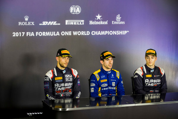 2017 FIA Formula 2 Round 6.
Silverstone, Northamptonshire, UK.
Sunday 16 July 2017.
Luca Ghiotto (ITA, RUSSIAN TIME), Nicholas Latifi (CAN, DAMS), Artem Markelov (RUS, RUSSIAN TIME).
Photo: Zak Mauger/FIA Formula 2.
ref: Digital Image _56I0833 2017 FIA Formula 2 Round 6.
Silverstone, Northamptonshire, UK.
Sunday 16 July 2017.
Luca Ghiotto (ITA, RUSSIAN TIME), Nicholas Latifi (CAN, DAMS), Artem Markelov (RUS, RUSSIAN TIME).
Photo: Zak Mauger/FIA Formula 2.
ref: Digital Image _56I0833