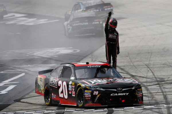 NASCAR Xfinity Series
Fitzgerald Glider Kits 300
Bristol Motor Speedway, Bristol, TN USA
Saturday 22 April 2017
Erik Jones, Reser's American Classic Toyota Camry celebrates his win with a burnout
World Copyright: Nigel Kinrade
LAT Images
ref: Digital Image 17BRI1nk07002 NASCAR Xfinity Series
Fitzgerald Glider Kits 300
Bristol Motor Speedway, Bristol, TN USA
Saturday 22 April 2017
Erik Jones, Reser's American Classic Toyota Camry celebrates his win with a burnout
World Copyright: Nigel Kinrade
LAT Images
ref: Digital Image 17BRI1nk07002