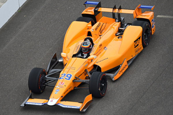 Verizon IndyCar Series
Fernando Alonso Test for Indianapolis 500
Indianapolis Motor Speedway, Indianapolis, IN USA
Wednesday 3 May 2017
Fernando Alonso turns his first career laps on an oval in preparation for his Indianapolis 500 debut.
World Copyright: Walt Kuhn
LAT Images Verizon IndyCar Series
Fernando Alonso Test for Indianapolis 500
Indianapolis Motor Speedway, Indianapolis, IN USA
Wednesday 3 May 2017
Fernando Alonso turns his first career laps on an oval in preparation for his Indianapolis 500 debut.
World Copyright: Walt Kuhn
LAT Images