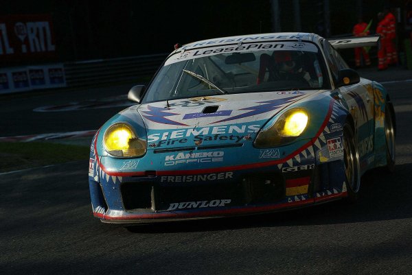 2002 FIA GT Championship
Proximus 24 Hours of Spa.
Spa Francorchamps, Belgium. 3rd - 4th August 2002.
Freisinger Motorsport Porsche 996 GT3-R of Marc Lieb, Georges Forgeois, Andre Lotterer and Bert Longin.
World Copyright: John Brooks/LAT Photographic
ref: Digital Image Only