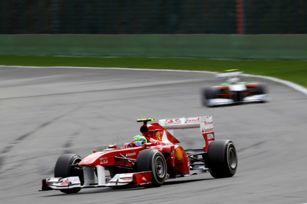 Spa-Francorchamps, Spa, Belgium
28th August 2011.
Felipe Massa, Ferrari 150&deg; Italia, 8th position. Action. 
World Copyright: Andy Hone/LAT Photographic
ref: Digital Image CI0C2396