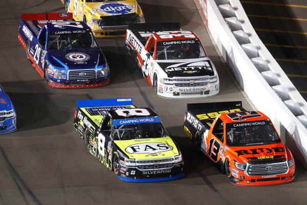 NASCAR Camping World Truck Series 
Lucas Oil 150
Phoenix Raceway, Avondale, AZ USA
Friday 10 November 2017
John Hunter Nemechek, ROMCO Equipment Co. / Fire Alarm Services, Inc. Chevrolet Silverado, Cody Coughlin, JEGS Toyota Tundra
World Copyright: Michael L. Levitt
LAT Images