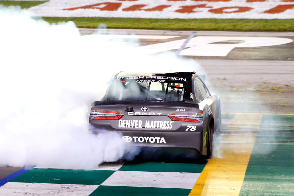 Monster Energy NASCAR Cup Series
Quaker State 400
Kentucky Speedway, Sparta, KY USA
Saturday 8 July 2017
Martin Truex Jr, Furniture Row Racing, Furniture Row/Denver Mattress Toyota Camry celebrates his win with a burnout
World Copyright: Russell LaBounty
LAT Images Monster Energy NASCAR Cup Series
Quaker State 400
Kentucky Speedway, Sparta, KY USA
Saturday 8 July 2017
Martin Truex Jr, Furniture Row Racing, Furniture Row/Denver Mattress Toyota Camry celebrates his win with a burnout
World Copyright: Russell LaBounty
LAT Images