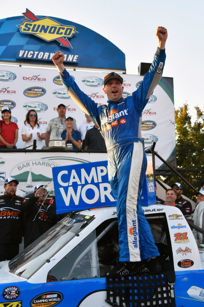 NASCAR Camping World Truck Series
Bar Harbor 200
Dover International Speedway, Dover, DE USA
Friday 2 June 2017
Johnny Sauter, Allegiant Airlines Chevrolet Silverado celebrates his win in Victory Lane
World Copyright: Nigel Kinrade
LAT Images
ref: Digital Image 17DOV1nk06939 NASCAR Camping World Truck Series
Bar Harbor 200
Dover International Speedway, Dover, DE USA
Friday 2 June 2017
Johnny Sauter, Allegiant Airlines Chevrolet Silverado celebrates his win in Victory Lane
World Copyright: Nigel Kinrade
LAT Images
ref: Digital Image 17DOV1nk06939