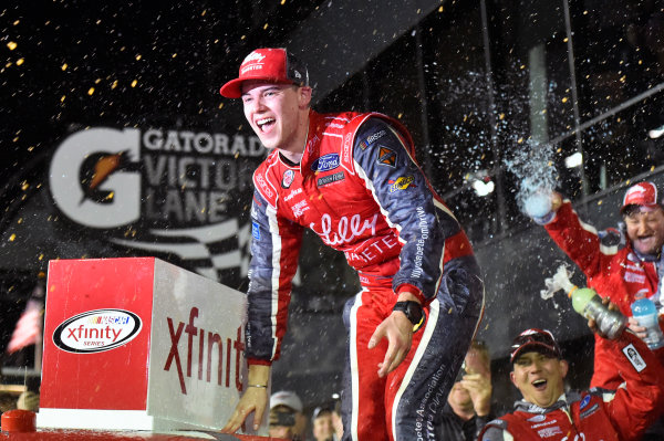 2017 Xfinity - Powershares QQQ 300
Daytona International Speedway, Daytona Beach, FL USA
Saturday 25 February 2017
Ryan Reed celebrates his win in Victory Lane
World Copyright: Nigel Kinrade/LAT Images
ref: Digital Image _DSC6996