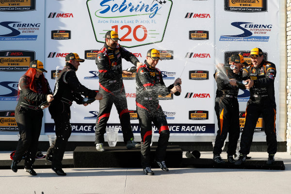 2017 IMSA Continental Tire SportsCar Challenge
Visit Sebring 120
Sebring International Raceway, Sebring, FL USA
Friday 17 March 2017
44, Nissan, Altima, ST, Sarah Cattaneo, Owen Trinkler, 17, Porsche, Porsche Cayman, ST, Spencer Pumpelly, Nick Galante, 56, Porsche, Porsche Cayman, ST, Jeff Mosing, Eric Foss, podium, champagne
World Copyright: MIchael L. Levitt
LAT Images
ref: Digital Image levitt_seb_0317-15515 2017 IMSA Continental Tire SportsCar Challenge
Visit Sebring 120
Sebring International Raceway, Sebring, FL USA
Friday 17 March 2017
44, Nissan, Altima, ST, Sarah Cattaneo, Owen Trinkler, 17, Porsche, Porsche Cayman, ST, Spencer Pumpelly, Nick Galante, 56, Porsche, Porsche Cayman, ST, Jeff Mosing, Eric Foss, podium, champagne
World Copyright: MIchael L. Levitt
LAT Images
ref: Digital Image levitt_seb_0317-15515